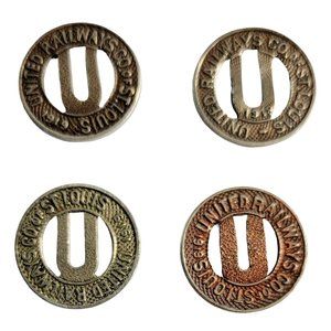 4 United Railways Co. Fare Tokens St. Louis (1) 1918 (3) 1919